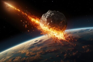 Asteroid due to hit the earth - obrazy, fototapety, plakaty