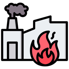 Incineration Outline Color Icon