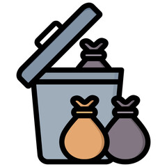 Waste Disposal Outline Color Icon