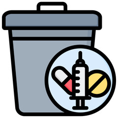 Biomedical Waste Outline Color Icon