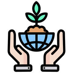 Environmental Sustainability Outline Color Icon