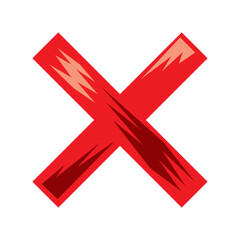 Obraz premium シンプルなデザインのバツマークのイラスト