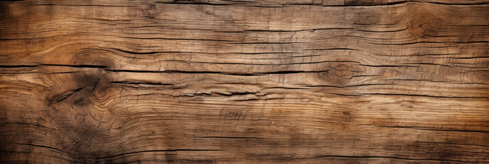 Old wood texture background, vintage cracked rough brown wooden plank. Abstract ash or oak tree board with natural pattern, knots and color. Theme of nature, timber