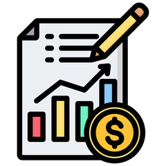 Financial Statements Outline Color Icon