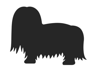 マルチーズ犬のシルエットのイラスト