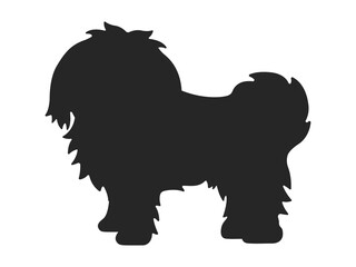 ペキニーズ犬のシルエットのイラスト