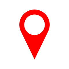 Red Location Pointer Pin or You Are Here Marker Hotspot Symbol Sign Icon. Vector Image.	
