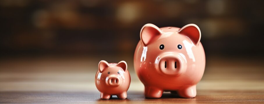 Piggy bank with Money creative business concept. Realistic 3d design. Pink pig keeps gold coins. Keep and accumulate cash savings. Safe finance investment