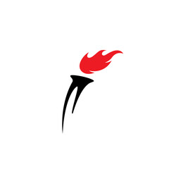 torch fire vector logo design illustration