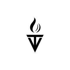 torch symbol vector logo design
