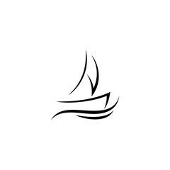 abstract sailing ship logo vector design