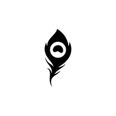 Peacock feather logo with flat design style
