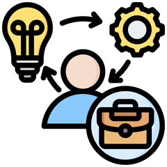 Employee Knowledge Outline Color Icon