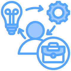 Employee Knowledge Blue Icon