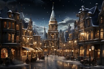 Obraz premium Christmas Town Landscape