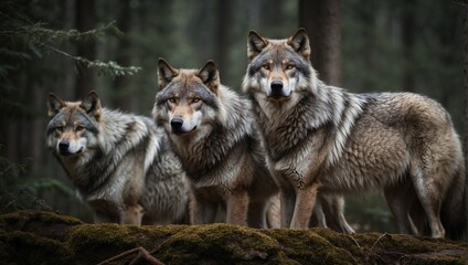 Unity of the Wolves: A Majestic Pack in the Wild