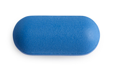 One pill isolated on white, top view