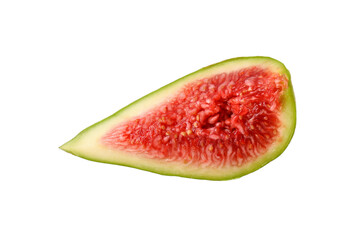 Slice of fresh green fig isolated on white