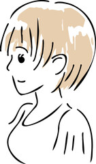 ゆるい女性の人物のアイコンイラスト