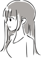 ゆるいかわいい女の子の人物のアイコンイラスト