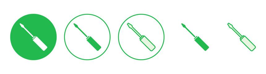 Screwdriver icon set. tools icon vector