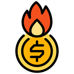 Coin Burn Icon