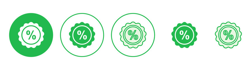 Discount icon set. Discount tag icon.