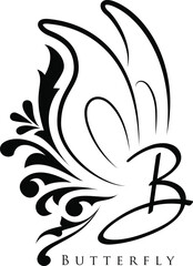 Fototapeta premium Vector illustration logo butterfly jewelry vintage design