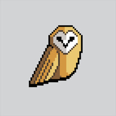 Pixel art illustration Owl. Pixelated Owl. Owl bird pixelated for the pixel art game and icon for website and video game. old school retro.
