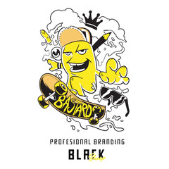 t shirt design with a man skate