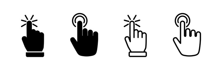 hand click icon vector. clicking finger icon. pointer icon