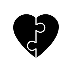 Heart puzzle symbol icon. Vector illustration. EPS 10.