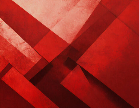 Red abstract background with texture, geometric red and black triangle shapes in layered abstract pattern, modern abstract art style textured design