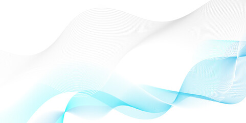 Fototapeta premium Abstract blue blend waves lines futuristic technology background. Modern blue flowing wave lines and glowing moving lines. Futuristic technology and sound wave lines background.
