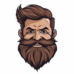 man face with cartoon beard