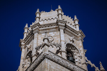 Detail of the towers of the Jer&oacute;nimos Monastery