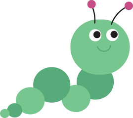 worm cute insect illustration isolate