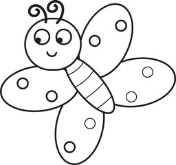 butterfly cute insect illustration outline