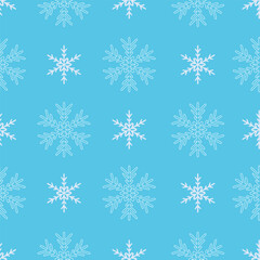 Fototapeta na wymiar Snowflake rows repeating pattern