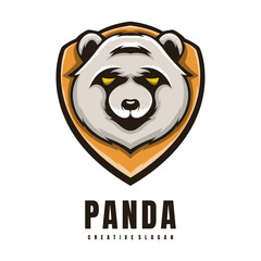 Illustration Head Panda Mascot Logo