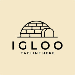 igloo house logo line art vector simple illustration template icon graphic design