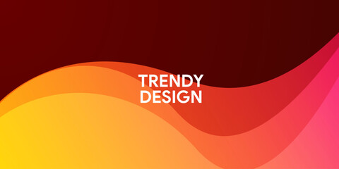 Abstract colorful orange curve background	
