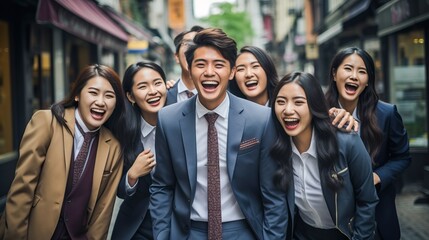 young people in business suits, generative ai