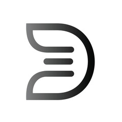 letters DE, simple flat design.