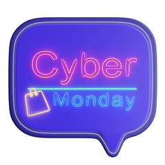 3d render of cyber monday sale icon.