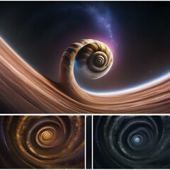 A colossal cosmic snail with a shell resembling a spiral galaxy, leaving trails of stardust in its wake2