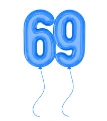 Blue Balloon Number 69