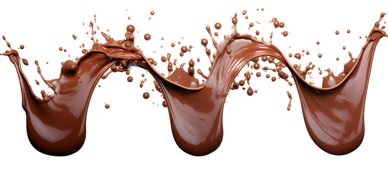 Melted Chocolate Dripping On White Background