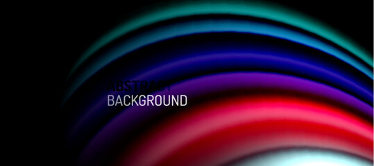 Rainbow color wave lines on black. Techno or business abstract background for posters, covers, banners, brochures, websites