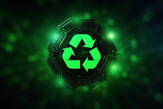 Green Recycle Icon Concept Green Aesthetic Scenery Background